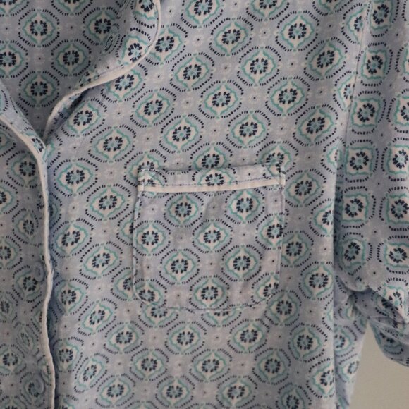 Jane & Bleecker Womens Sz M Blue 2-Piece Cotton Matching Sleepwear Pajama Set - Picture 9 of 16